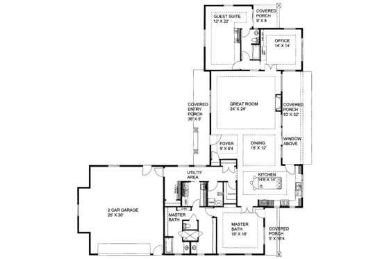 Floor Plan - Main Floor for Traditional House Plan #117-728 - 2 bed, 2 bath