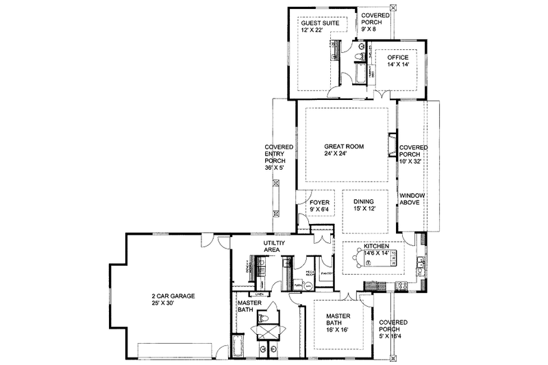 Dream House Plan - Floor Plan - Main Floor for Traditional House Plan #117-728 - 2 bed, 2 bath