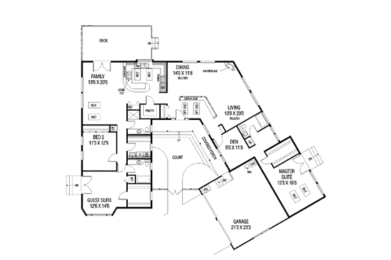 Floor Plan - Main Floor for Traditional House Plan #60-478 - 3 bed, 3 bath
