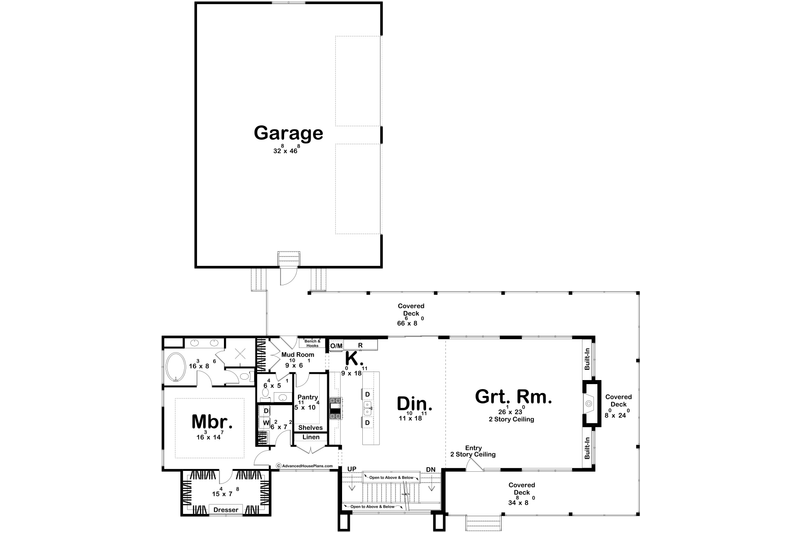 House Design - Floor Plan - Main Floor for Barndominium House Plan #455-697 - 5 bed, 4.5 bath