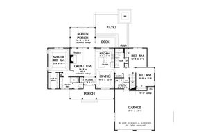 Floor Plan - Main Floor for Farmhouse House Plan #929-1118 - 3 bed, 2 bath