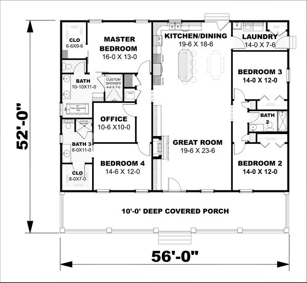 Traditional Floor Plan - Main Floor Plan #44-253