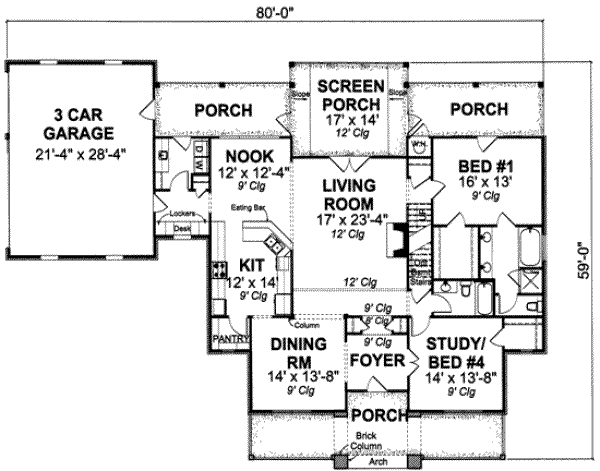 Home Plan - Traditional Floor Plan - Main Floor Plan #20-1827