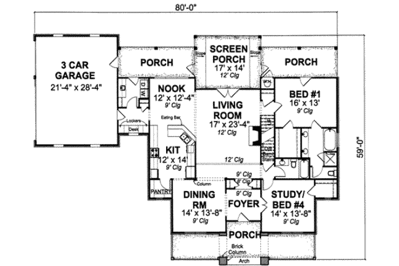 Home Plan - Floor Plan - Main Floor for Traditional House Plan #20-1827 - 3 bed, 3 bath