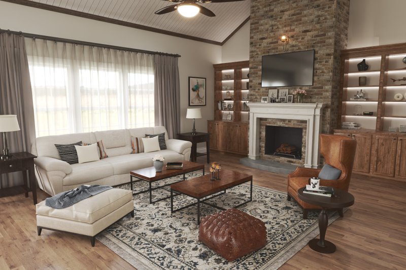 Architectural House Design - Interior - Family Room for Ranch House Plan #54-568 - 3 bed, 2 bath