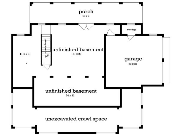 House Blueprint - Cottage Floor Plan - Lower Floor Plan #45-583