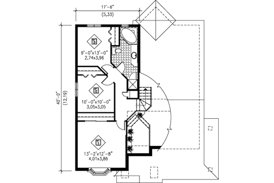 Floor Plan - Upper Floor for Traditional House Plan #25-4246 - 3 bed, 1.5 bath