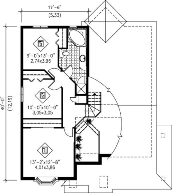Traditional Floor Plan - Upper Floor Plan #25-4246