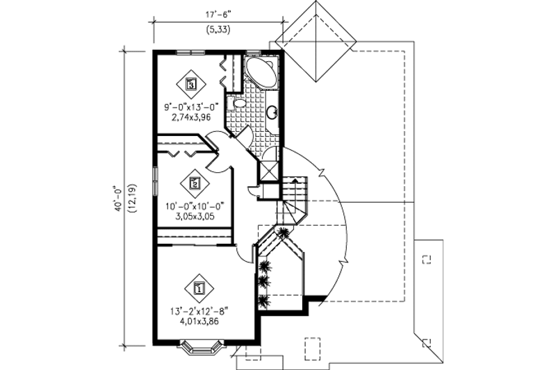 Home Plan - Floor Plan - Upper Floor for Traditional House Plan #25-4246 - 3 bed, 1.5 bath