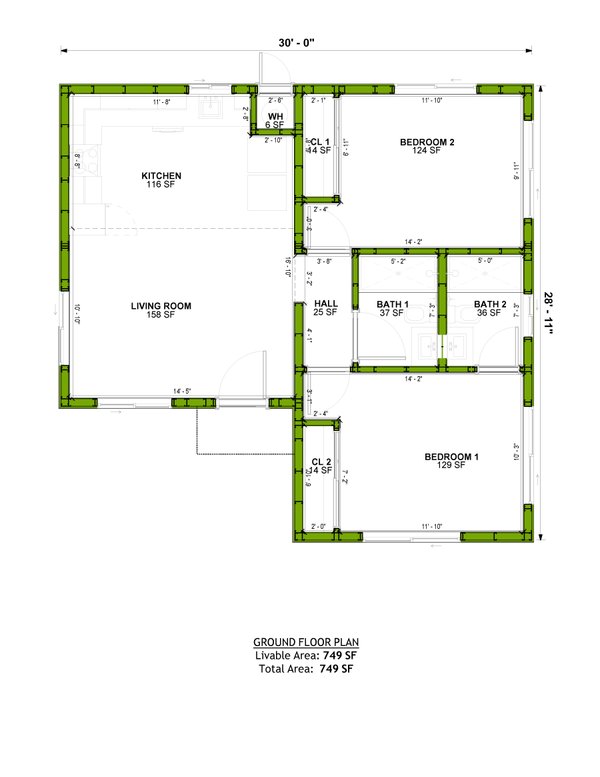 Traditional Floor Plan - Main Floor Plan #1106-156