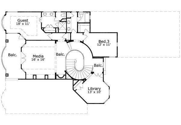 European Floor Plan - Upper Floor Plan #411-885