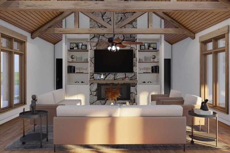 House Plan Design - Interior - Family Room for Farmhouse House Plan #923-436 - 3 bed, 2.5 bath