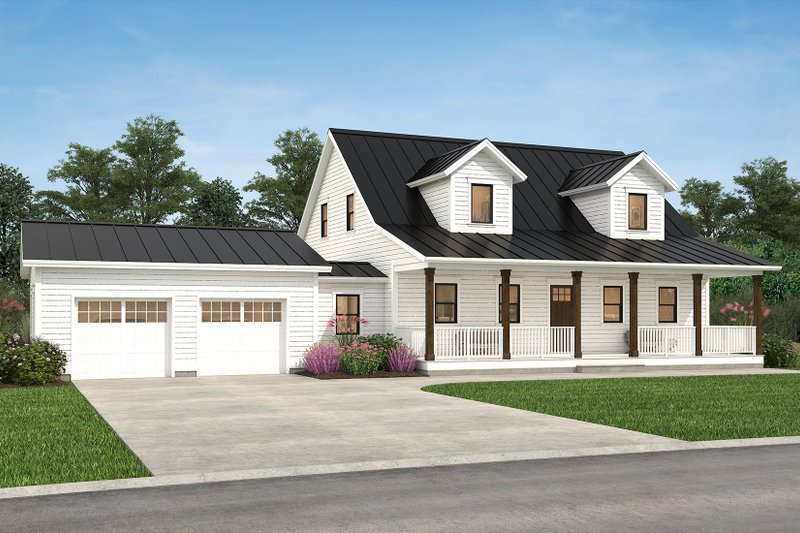 Dream House Plan - Farmhouse Exterior - Front Elevation Plan #497-8
