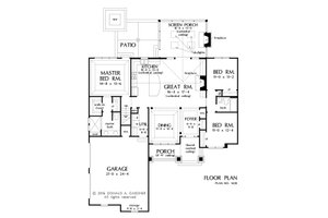 Floor Plan - Main Floor for Craftsman House Plan #929-1027 - 3 bed, 2 bath