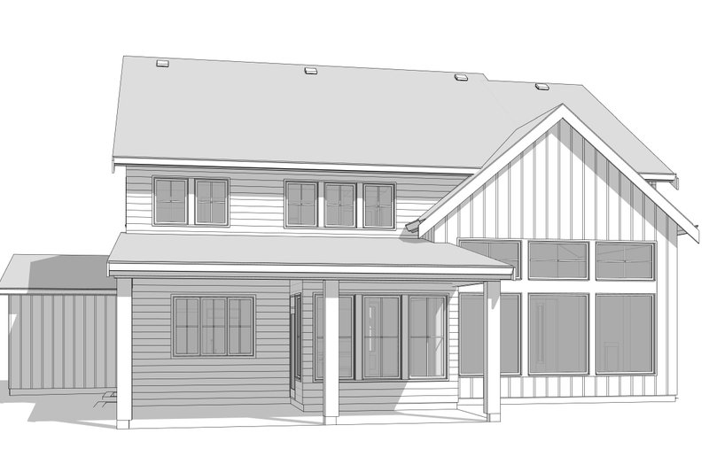 House Blueprint - Exterior - Rear Elevation 1 for Farmhouse House Plan #1114-68 - 4 bed, 3.5 bath