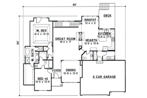 Floor Plan - Main Floor for European House Plan #67-317 - 3 bed, 3 bath