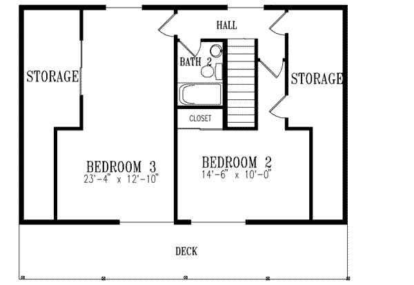 Cottage Floor Plan - Upper Floor Plan #1-123