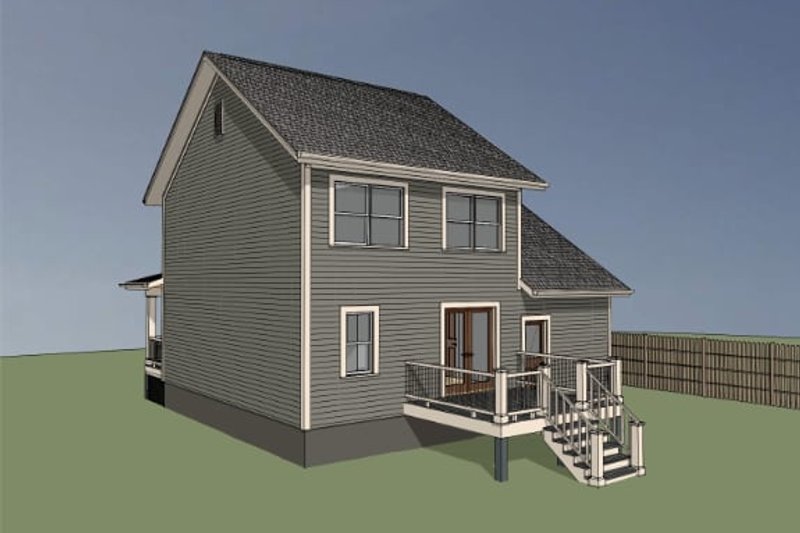 Home Plan - Exterior - Rear Elevation for Farmhouse House Plan #79-124 - 3 bed, 1.5 bath