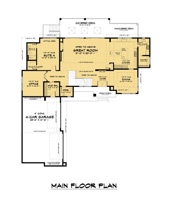 Contemporary Floor Plan - Main Floor Plan #1066-135