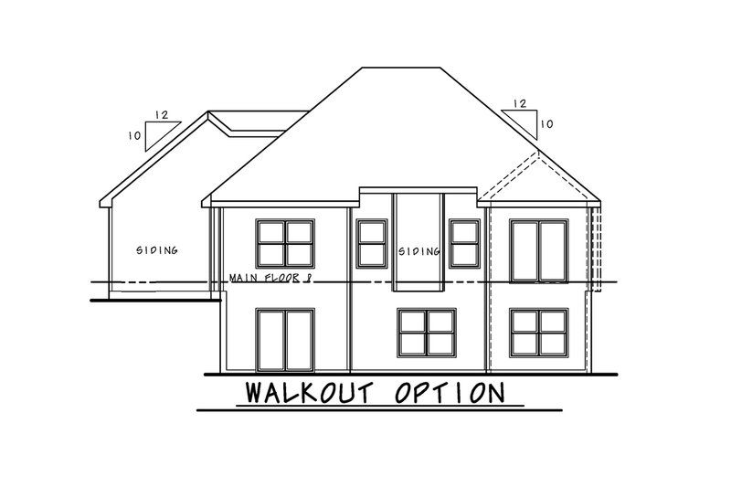 House Blueprint - Exterior - Rear Elevation for European House Plan #20-2575 - 4 bed, 3 bath