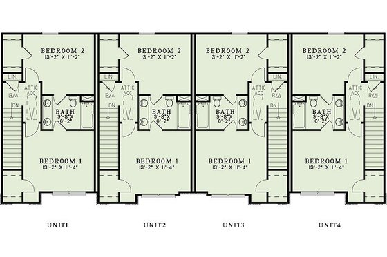 Floor Plan - Upper Floor for Traditional House Plan #17-2467 - 2 bed, 2 bath
