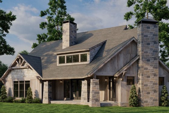 Exterior - Rear Elevation 2 for Craftsman House Plan #17-2377 - 4 bed, 3 bath