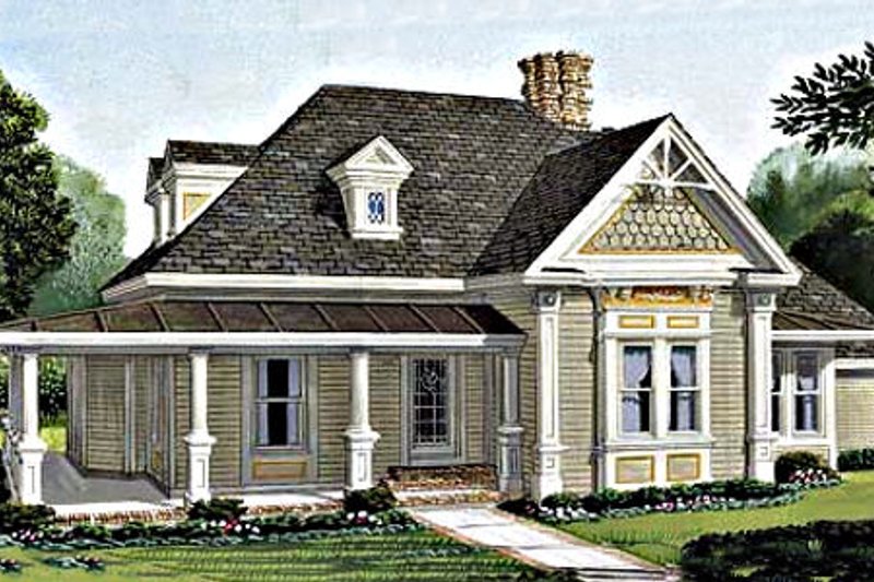 Dream House Plan - Victorian Exterior - Front Elevation Plan #410-103