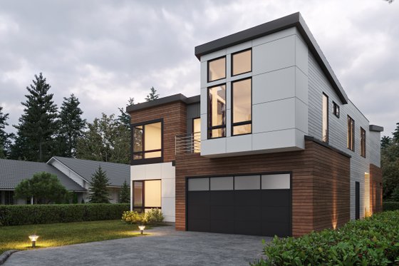 Exterior - Front Elevation 3 for Contemporary House Plan #1066-303 - 4 bed, 5 bath