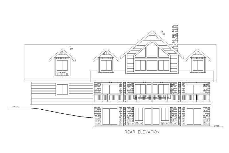 Dream House Plan - Exterior - Rear Elevation for Craftsman House Plan #117-895 - 3 bed, 2.5 bath