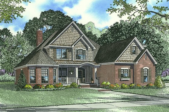 Exterior - Front Elevation 4 for Craftsman House Plan #17-2153 - 4 bed, 3 bath