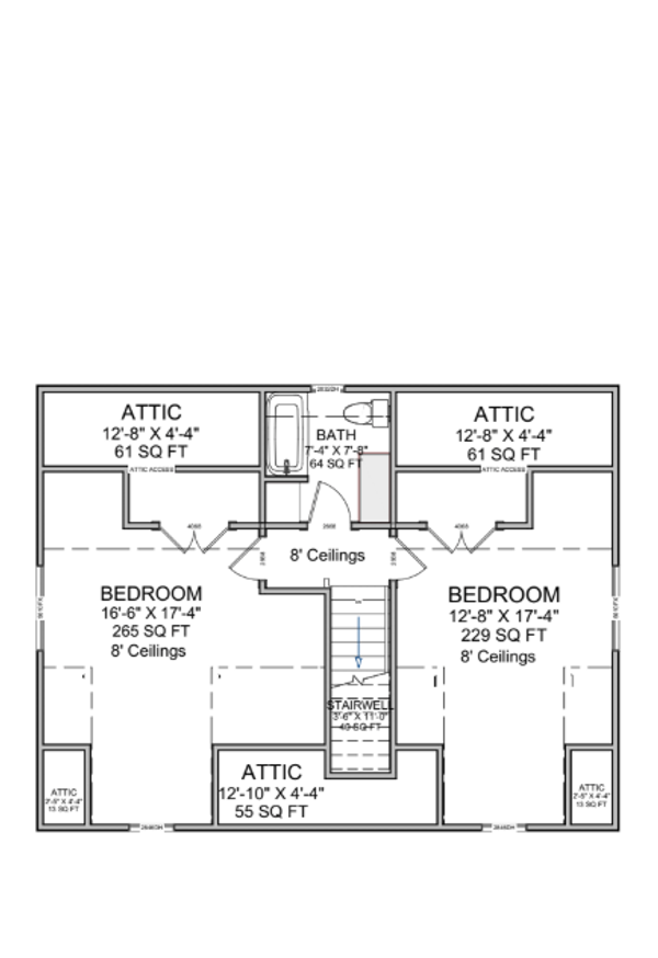 Craftsman Floor Plan - Upper Floor Plan #1116-32