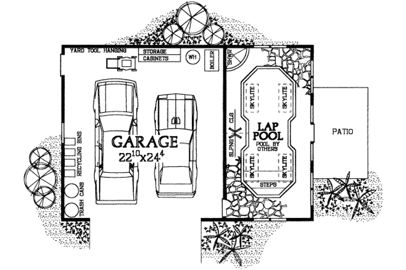 House Design - Floor Plan - Main Floor for Mediterranean House Plan #72-281, 0 bath