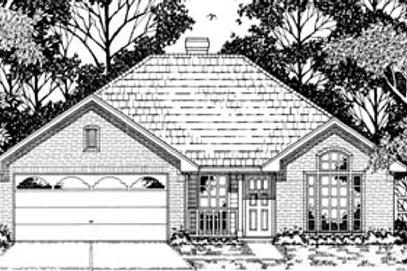 Traditional Style House Plan - 3 Beds 2 Baths 1287 Sq/Ft Plan #42-148 Exterior