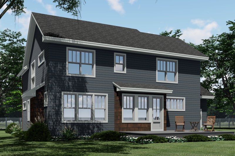 Architectural House Design - Exterior - Rear Elevation 2 for Craftsman House Plan #51-1196 - 4 bed, 3.5 bath