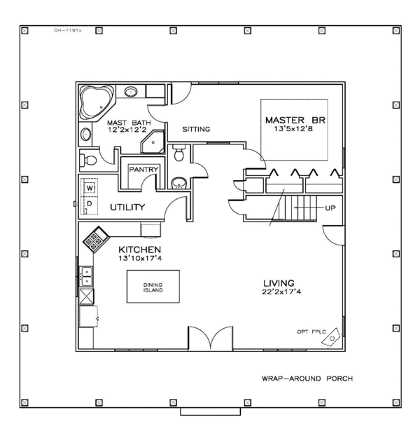 Southern Floor Plan - Main Floor Plan #8-157