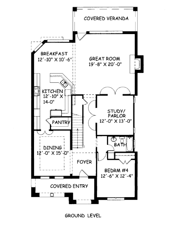 European Floor Plan - Main Floor Plan #141-371