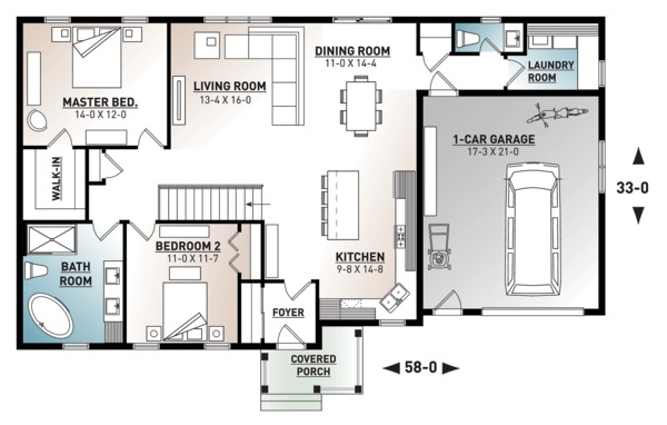 House Design - Ranch Floor Plan - Main Floor Plan #23-2652