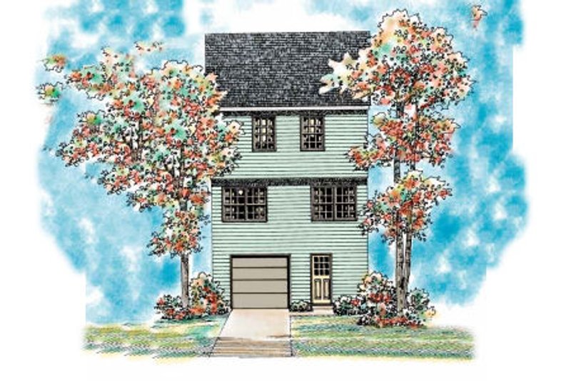 Home Plan - Exterior - Rear Elevation for Colonial House Plan #72-476 - 3 bed, 2.5 bath