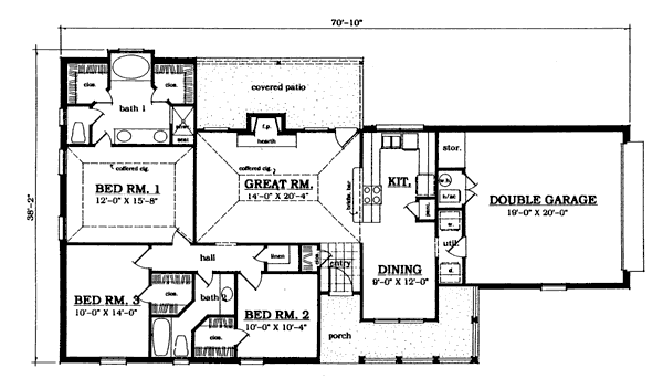 Ranch Floor Plan - Main Floor Plan #42-108