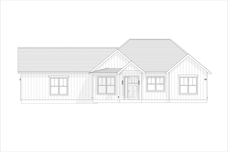 House Blueprint - Exterior - Front Elevation 3 for Farmhouse House Plan #1127-23 - 3 bed, 2 bath