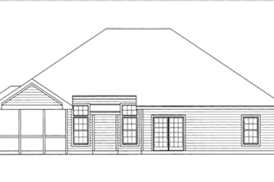 Exterior - Rear Elevation for Traditional House Plan #31-112 - 3 bed, 2 bath
