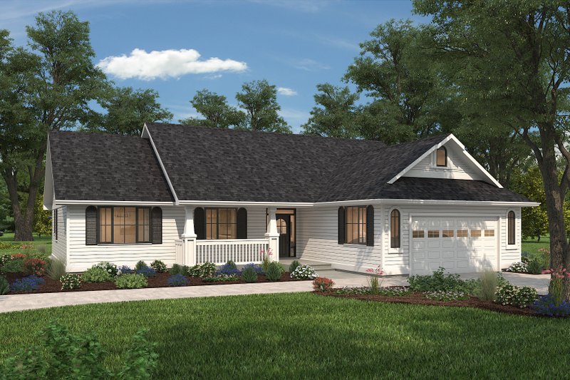 Home Plan - Country Exterior - Front Elevation Plan #427-10