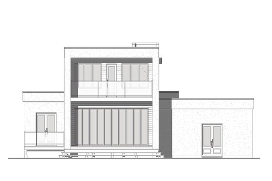Exterior - Rear Elevation 1 for Modern House Plan #23-2310 - 4 bed, 3 bath