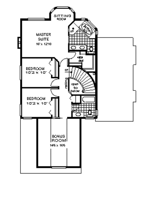 House Blueprint - European Floor Plan - Upper Floor Plan #18-219