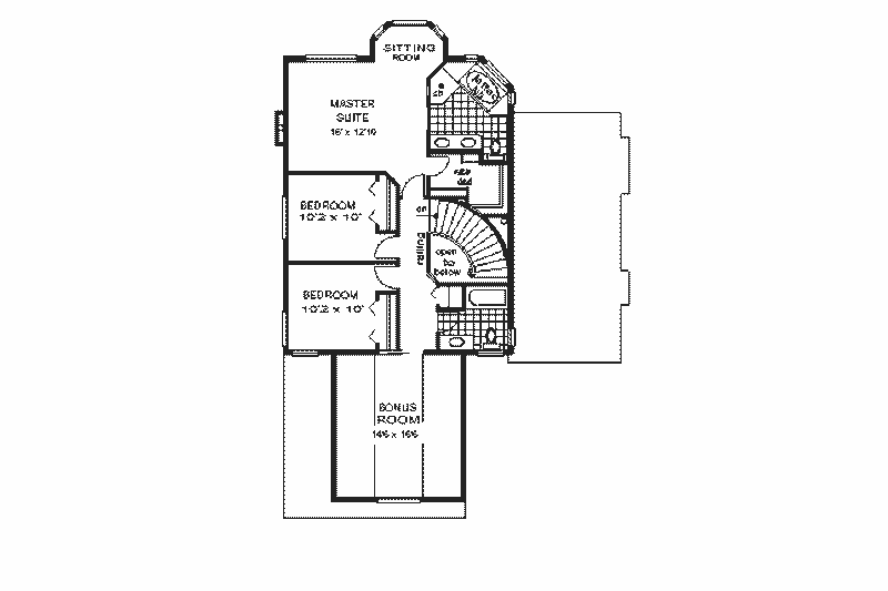 House Design - Floor Plan - Upper Floor for European House Plan #18-219 - 4 bed, 2.5 bath