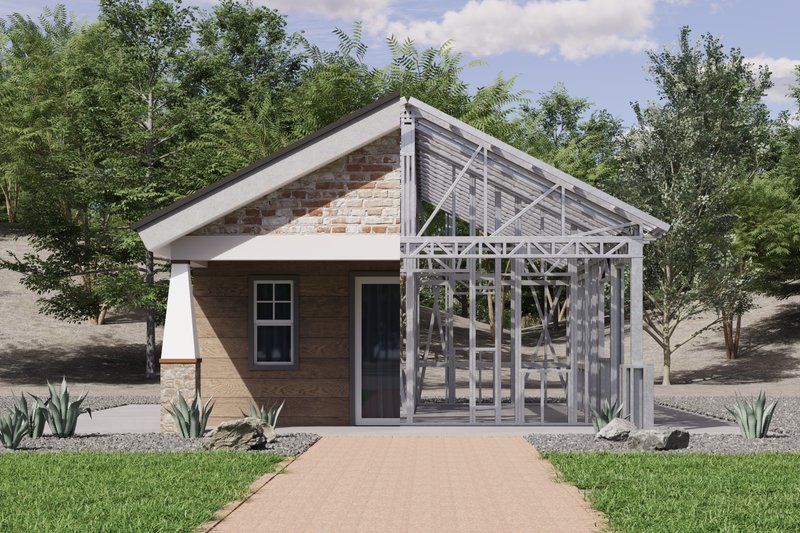 House Blueprint - Exterior - Front Elevation 6 for Craftsman House Plan #1106-113, 1 bath