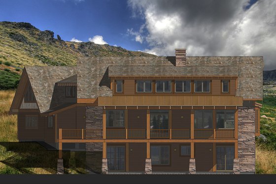 Exterior - Rear Elevation for Craftsman House Plan #908-1 - 4 bed, 4.5 bath