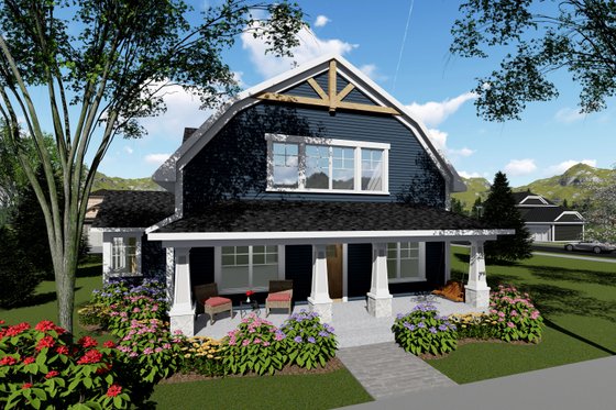 Exterior - Front Elevation for Farmhouse House Plan #70-1419 - 3 bed, 3 bath