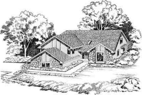Exterior - Front Elevation for European House Plan #312-190 - 3 bed, 2.5 bath