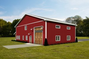 Exterior - Rear Elevation for Barndominium House Plan #1084-10 - 3 bed, 2.5 bath